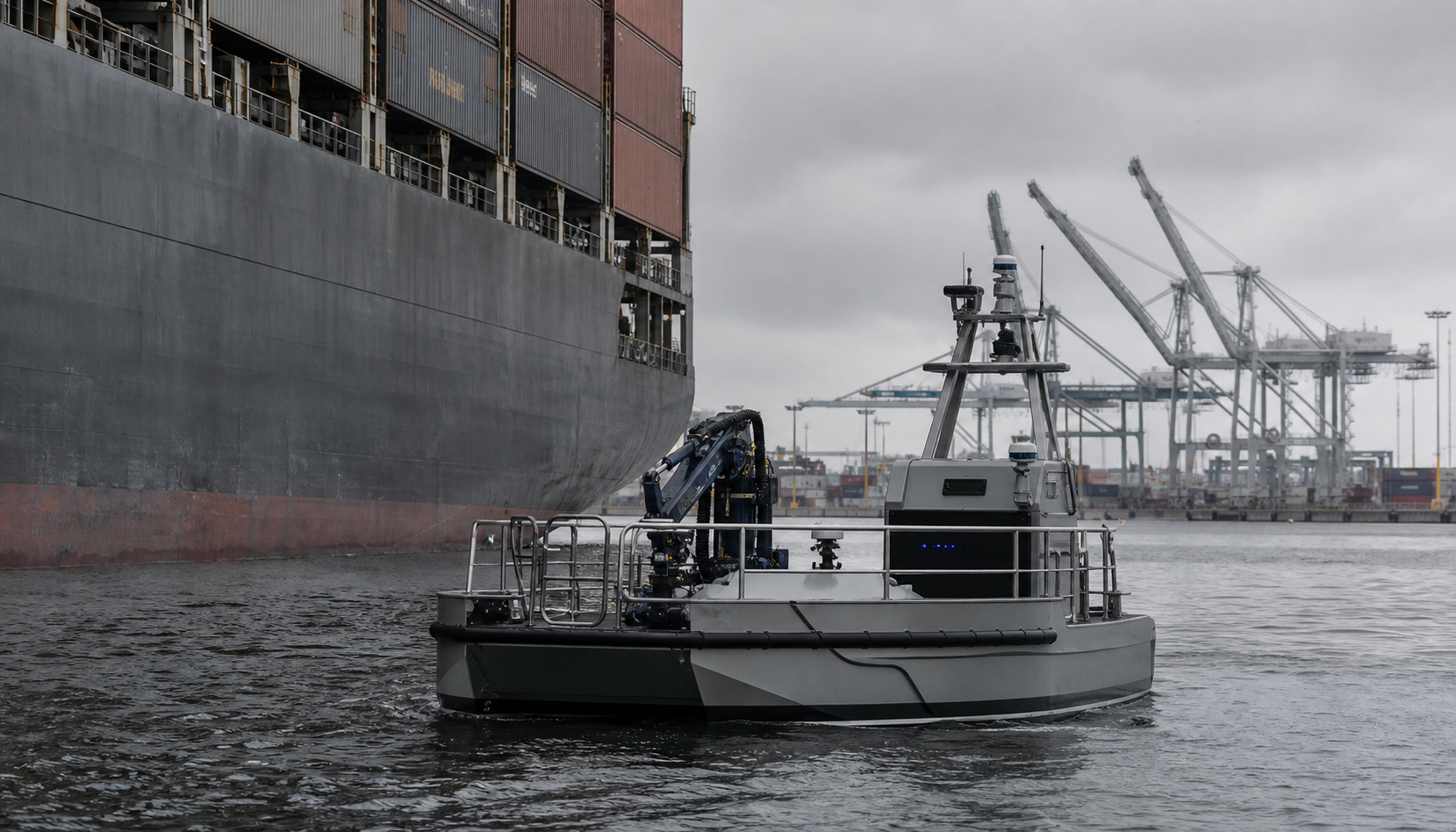 Modern maritime port and cargo operations